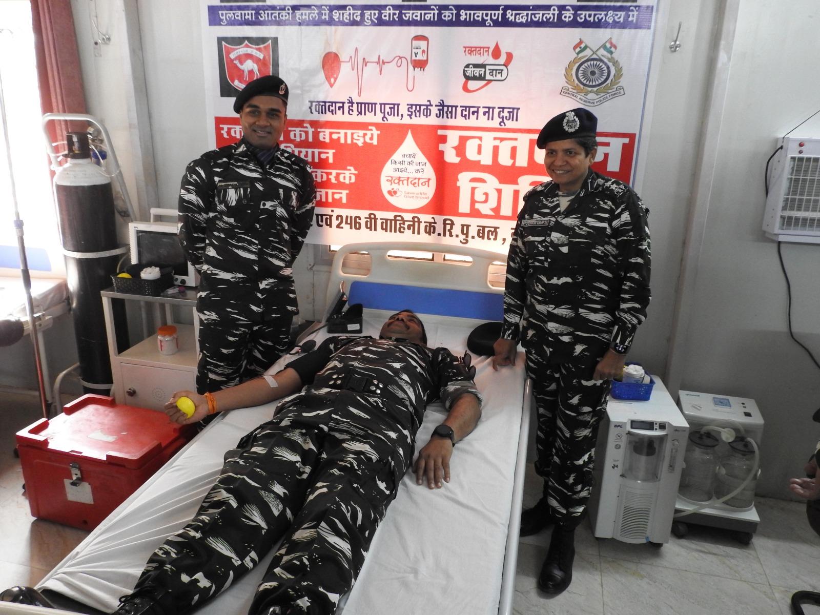   Blood donation camp in honor of the heartfelt tribute to the brave soldiers martyred in the Pulwama terrorist attack