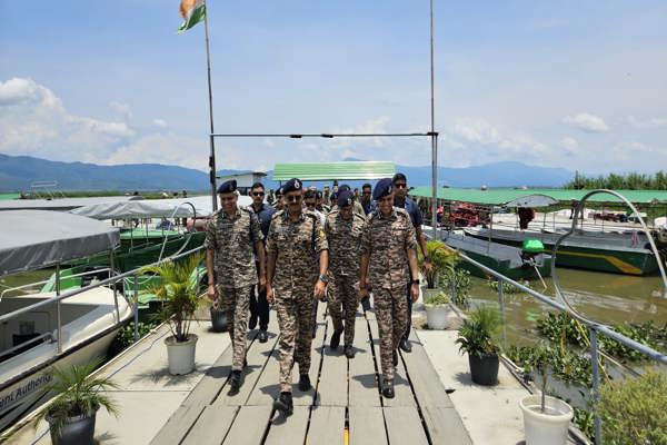   DG CRPF review the security landscape in the jurisdiction of 32 Bn at Loktak